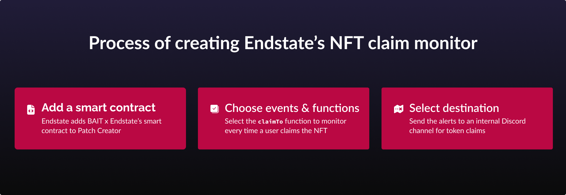 Endstate NFT claim monitor