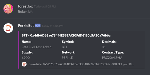 PerkleBot token stats