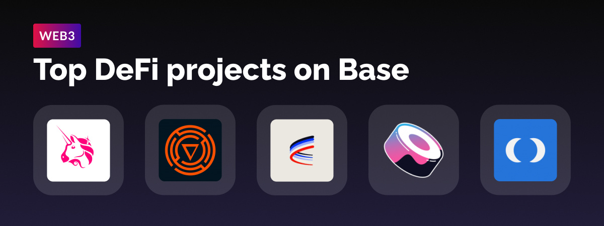DeFi projects on Base including Uniswap, Odos, Aerodrome, and Moonwell logo