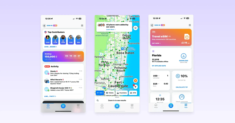 WiFi map mobile app