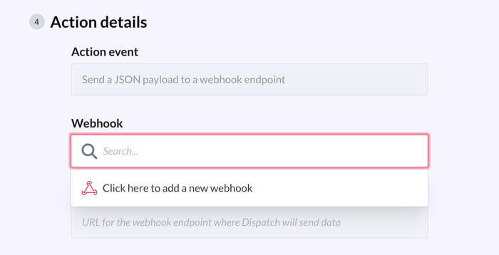 Adding a new webhook to Esprezzo Dispatch